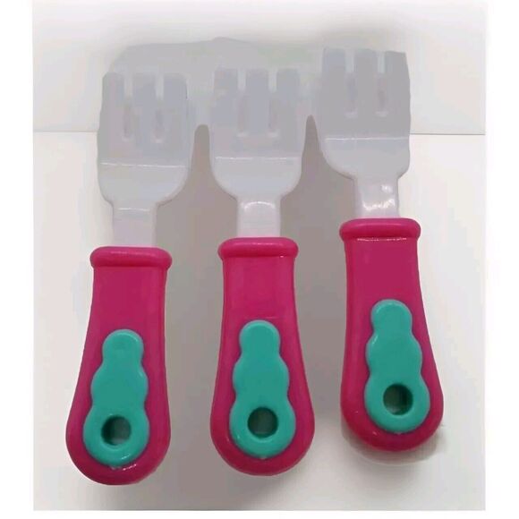 Pretend Play Fork Set Pink Teal Handle Replacement Part Tea Party Unbranded - Picture 2 of 6